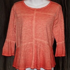 Like New Anthro Akemi+Kin Orange Shaded Peplum XS